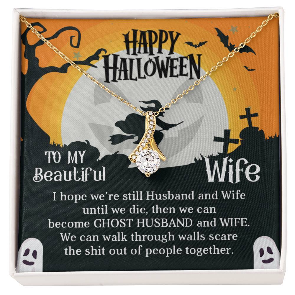 To My Beautiful Wife - Best Halloween Gift - Alluring Beauty Necklace