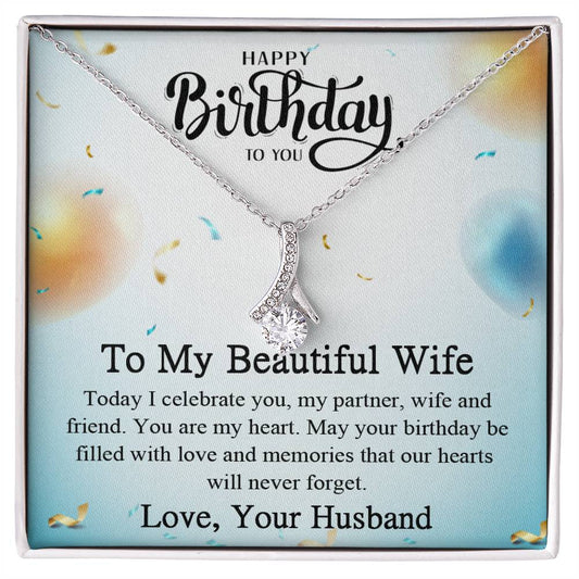 To My Beautiful Wife - Best Birthday Gift For Wife - Alluring Beauty Necklace