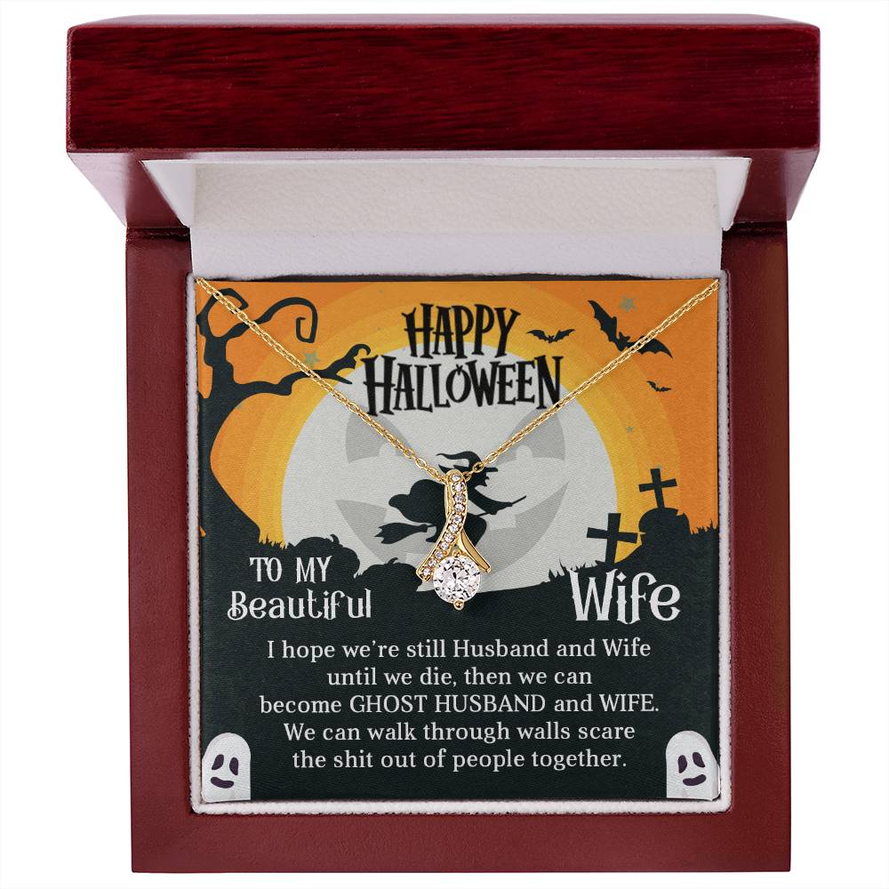 To My Beautiful Wife - Best Halloween Gift - Alluring Beauty Necklace