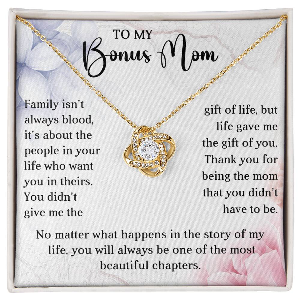 TO MY BONUS MOM - MOTHER'S DAY BEST GIFT - LOVE KNOT NECKLACE