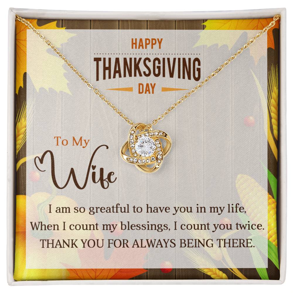 To My Wife - Perfect Thanksgiving Gift - Love Knot Necklace