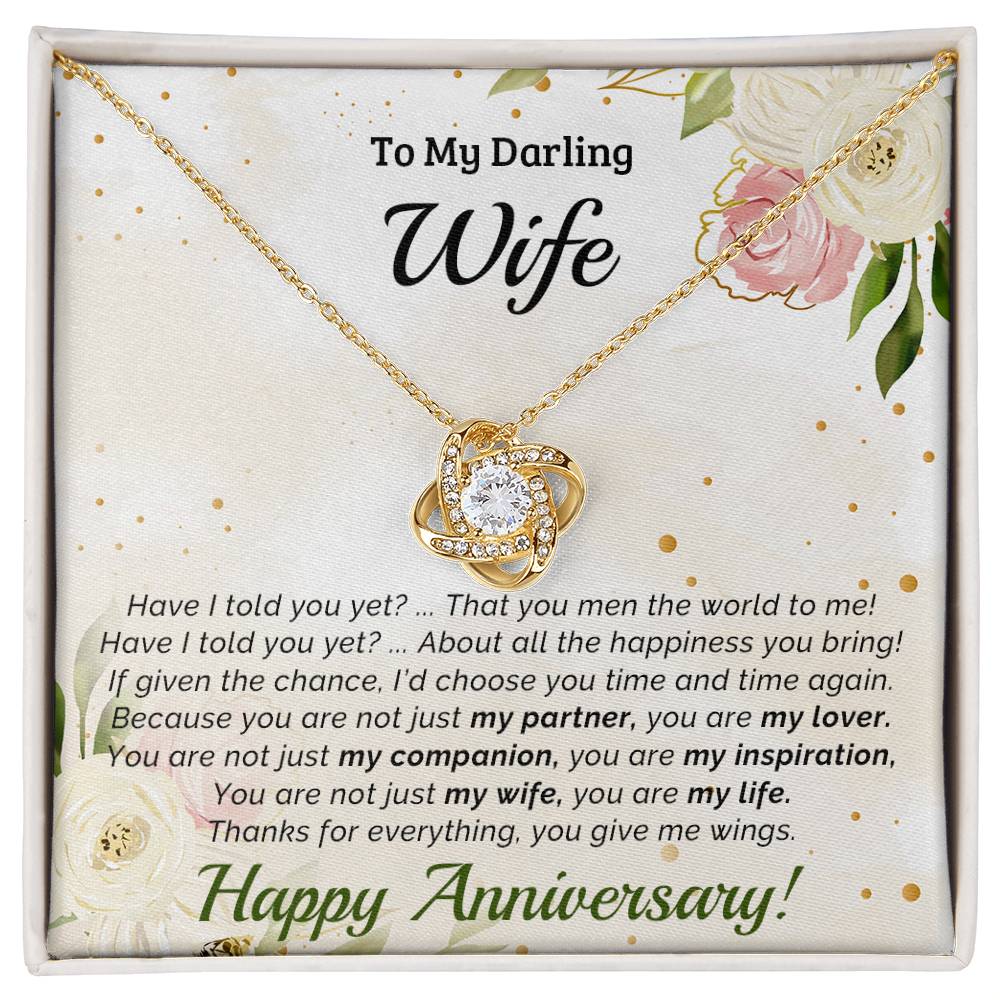 To My Darling Wife - Best Anniversary Gift - Love Knot Necklace