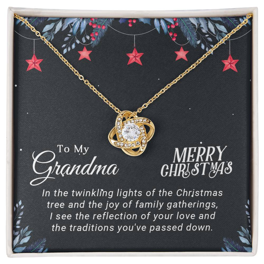 Grandma - Joy of Family - Christmas Gift - Love Knot Necklace