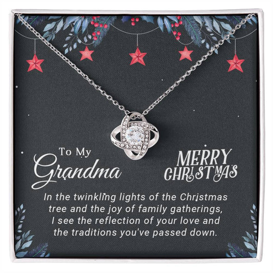 Grandma - Joy of Family - Christmas Gift - Love Knot Necklace