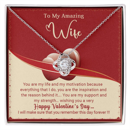 To My Wife - Valentines gift - Love Knot Necklace