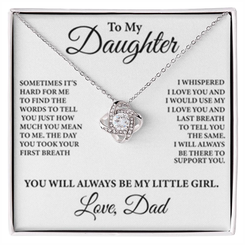 To My Daughter -  Love Knot Necklace