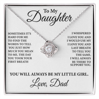 To My Daughter -  Love Knot Necklace