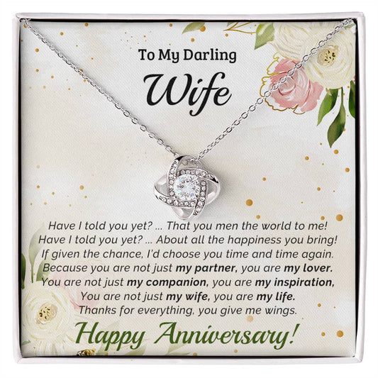 To My Darling Wife - Best Anniversary Gift - Love Knot Necklace