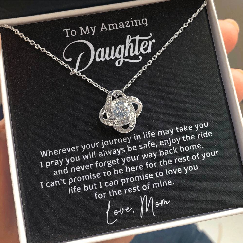 To My Amazing Daughter - Gift for Daughter - Love Knot Necklace