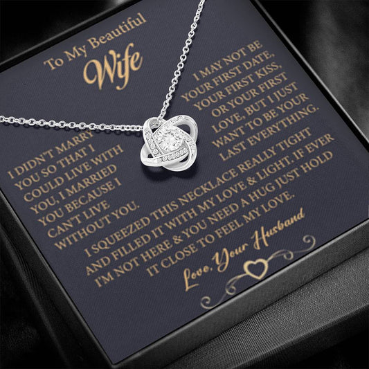 To My Beautiful Wife - Love Knot Necklace