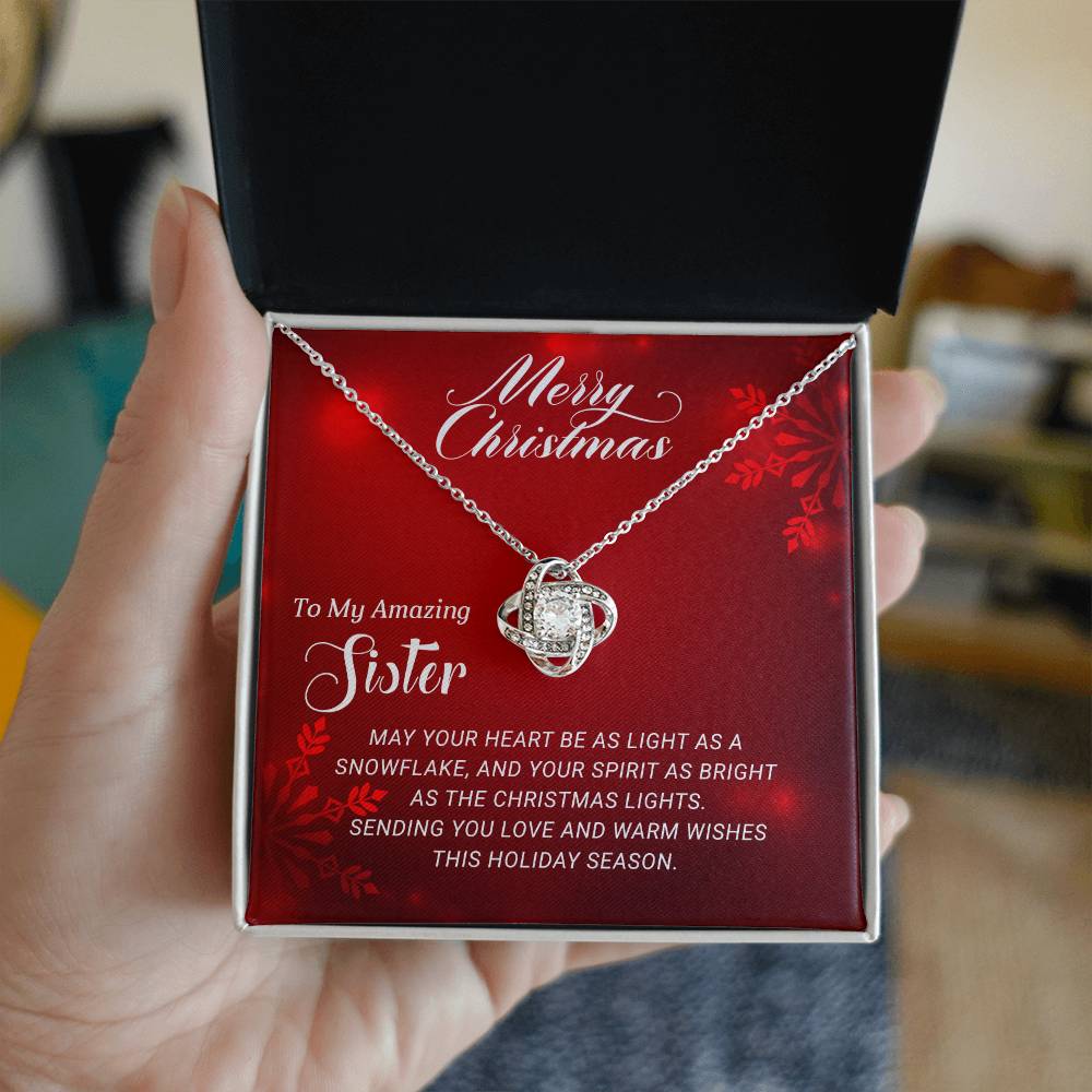 Sister - Amazing - Christmas gift - Love Knot Necklace