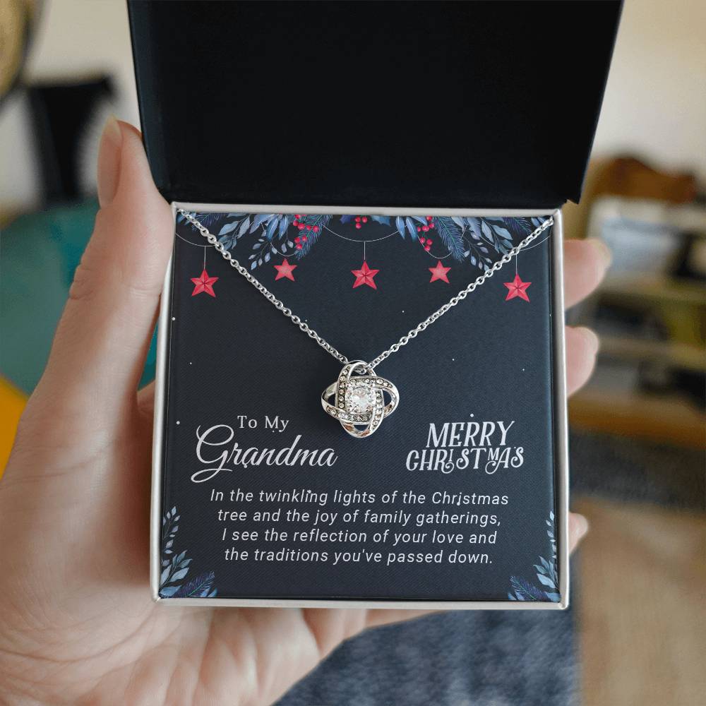 Grandma - Joy of Family - Christmas Gift - Love Knot Necklace