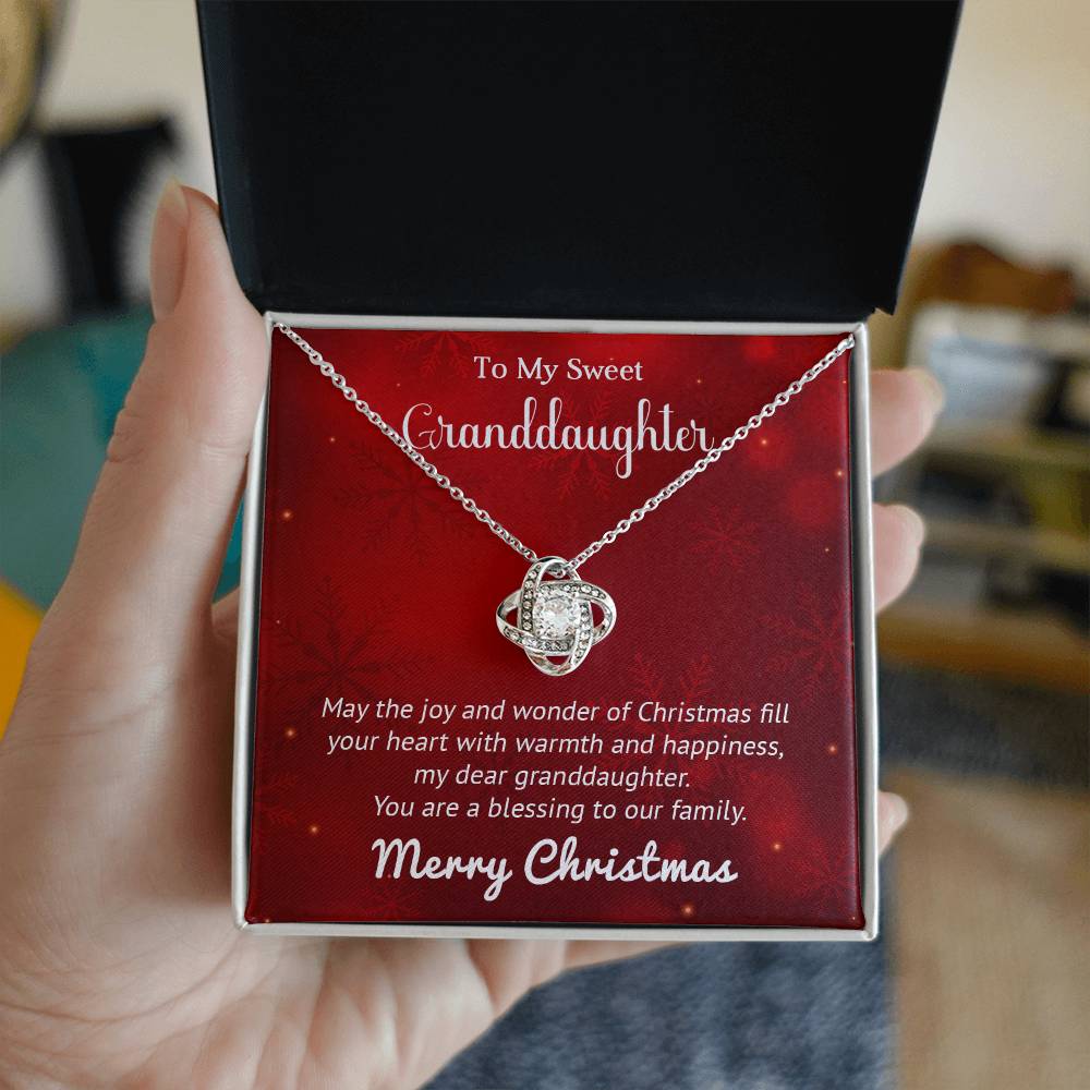 Granddaughter - Joy- Christmas gift - Love Knot Necklace