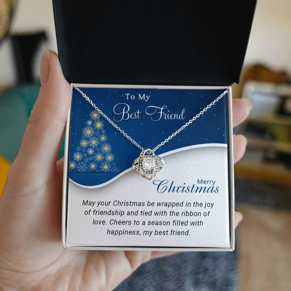 Best Friend - Cheers - Christmas gift - Love Knot Necklace