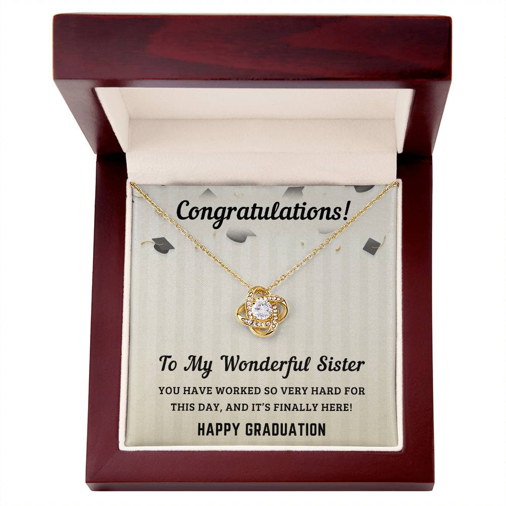 Perfect Graduation Gift - Congratulations - Love Knot Necklace