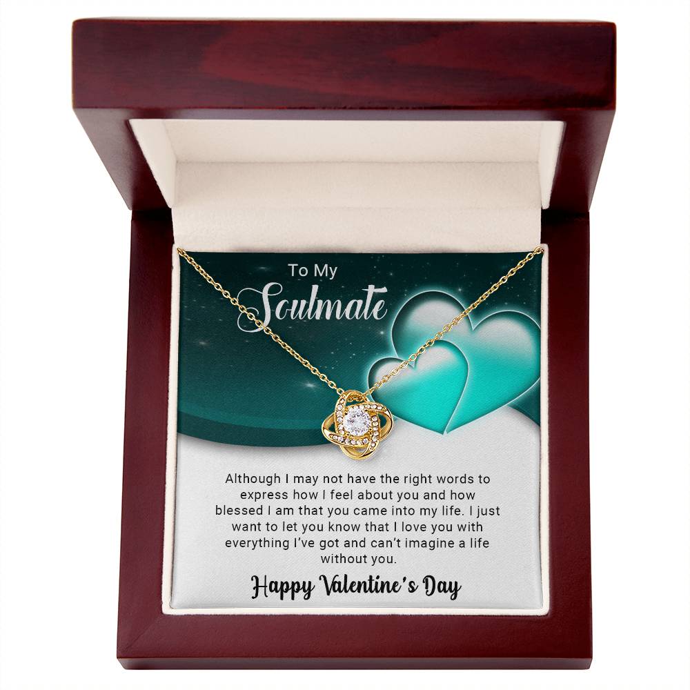 To My Soulmate - Valentines gift - Love Knot Necklace