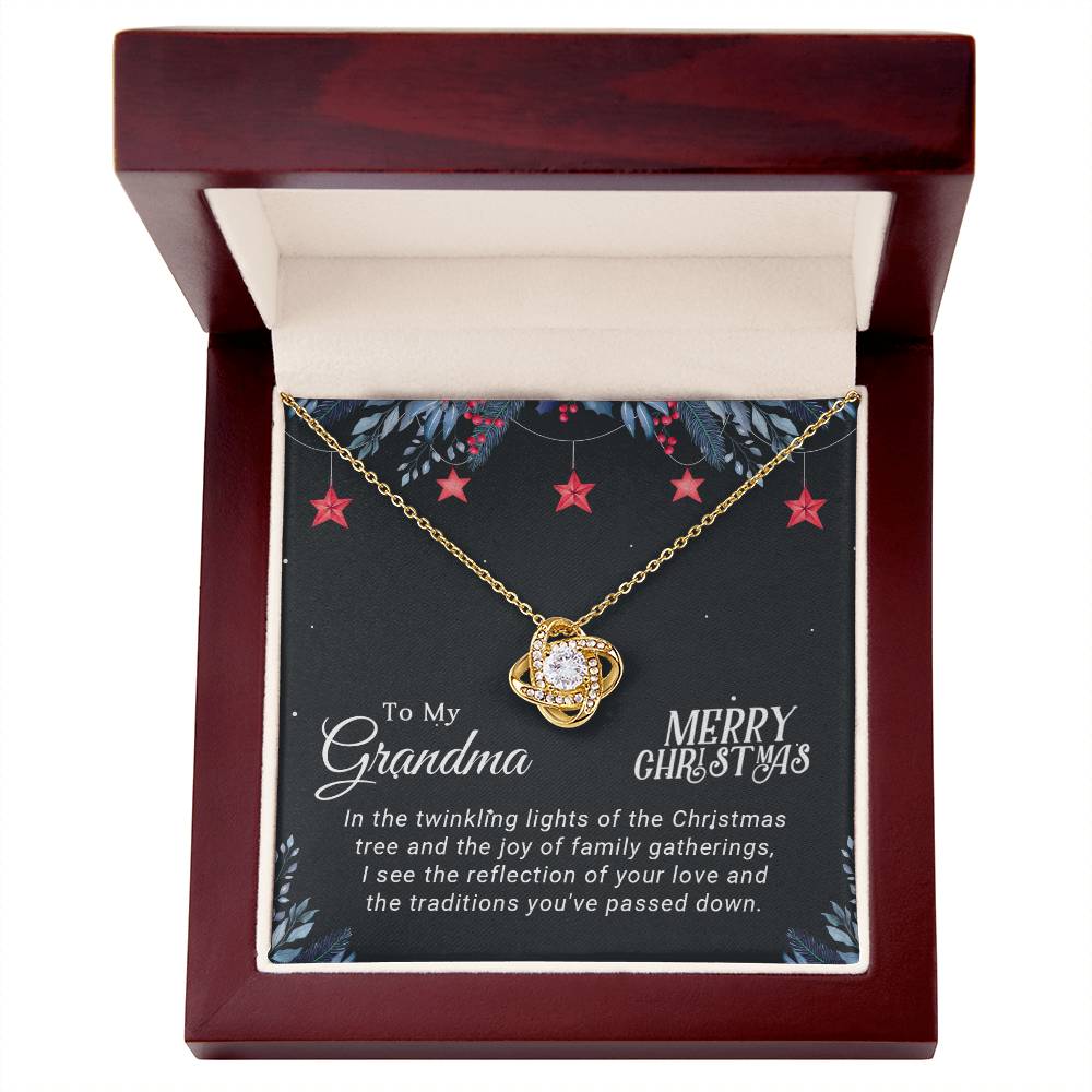 Grandma - Joy of Family - Christmas Gift - Love Knot Necklace