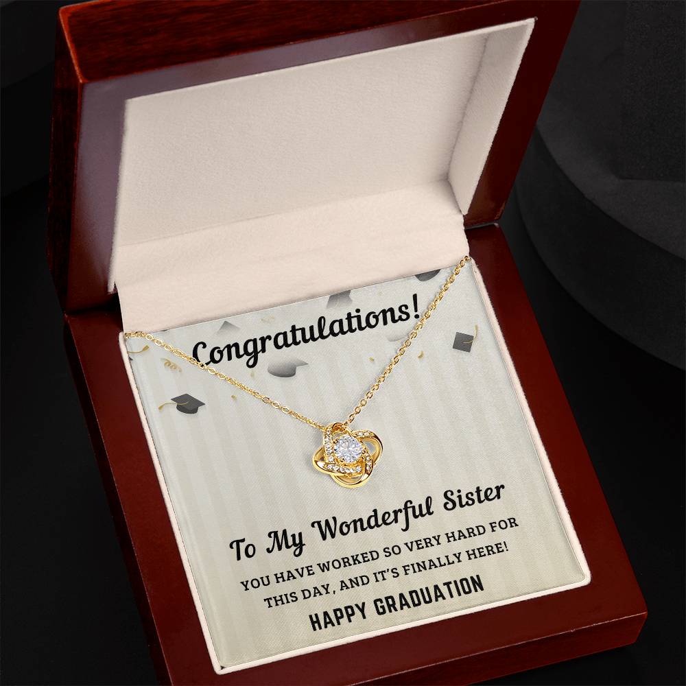 Perfect Graduation Gift - Congratulations - Love Knot Necklace