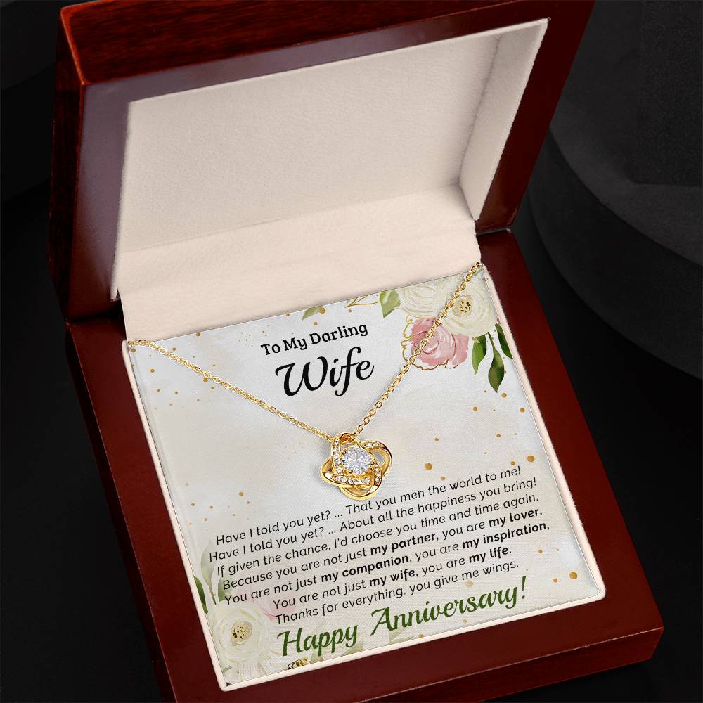 To My Darling Wife - Best Anniversary Gift - Love Knot Necklace