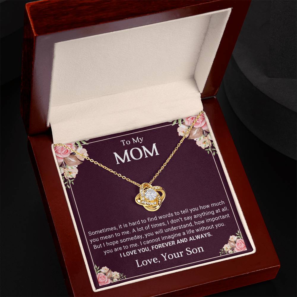 TO MY MOM - MOTHER'S DAY BEST GIFT FOR MOM - LOVE KNOT NECKLACE