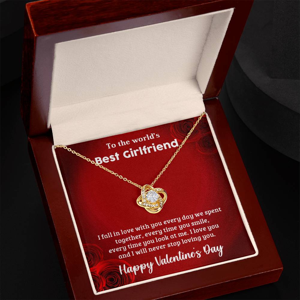 To My Girlfriend - Valentines gift - Love Knot Necklace