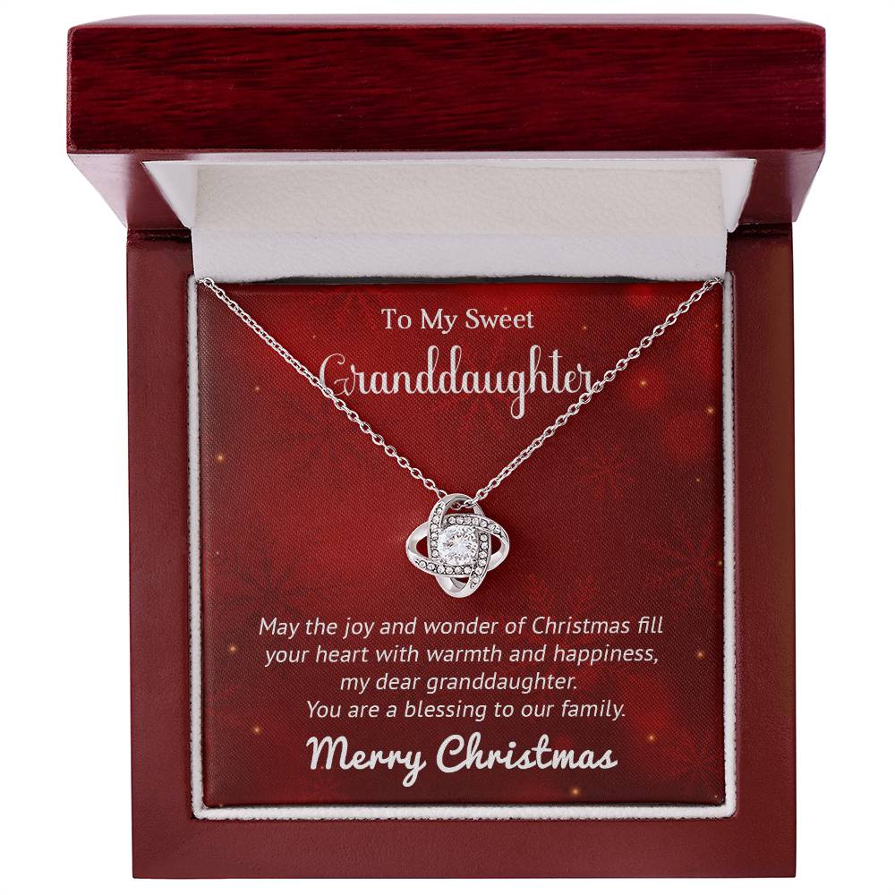 Granddaughter - Joy- Christmas gift - Love Knot Necklace