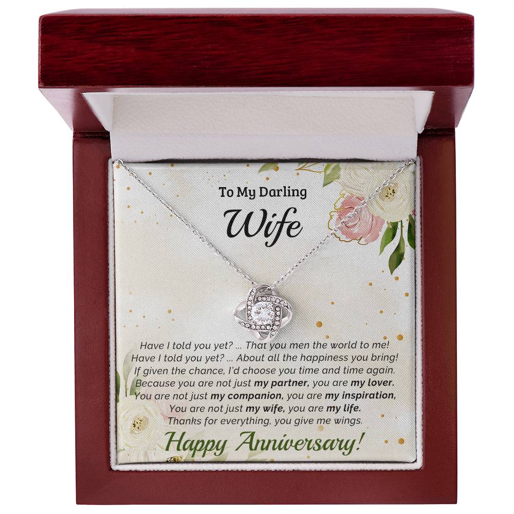 To My Darling Wife - Best Anniversary Gift - Love Knot Necklace