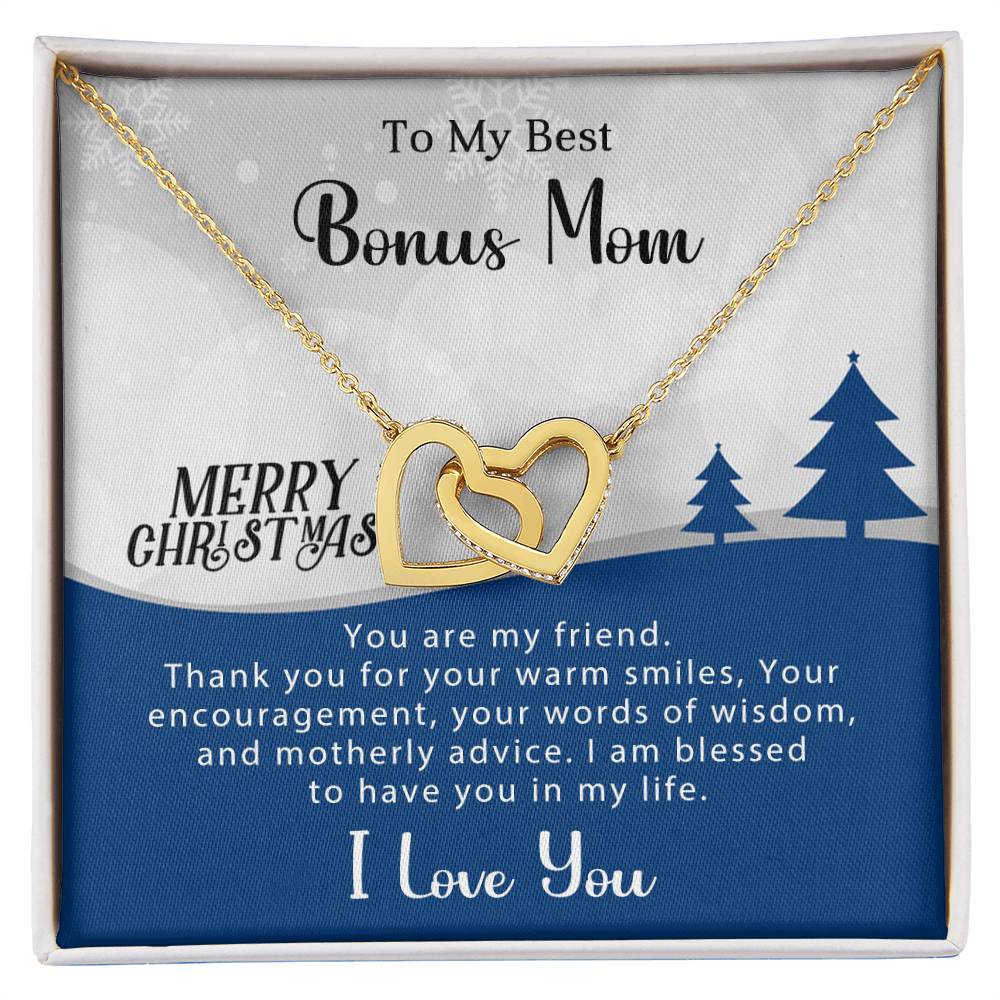 Bonus Mom - Wisdom - Interlocking Hearts Necklace