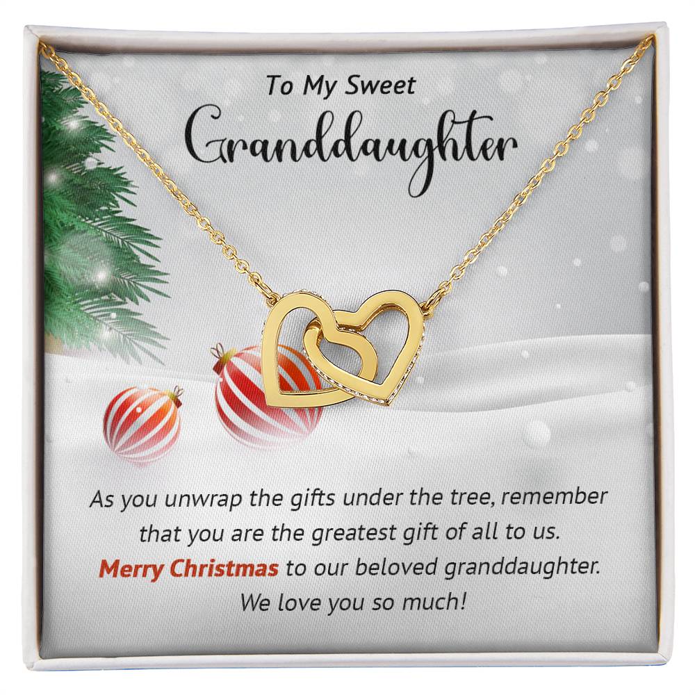 Granddaughter - Greatest Gift - Christmas gift - Interlocking Hearts Necklace