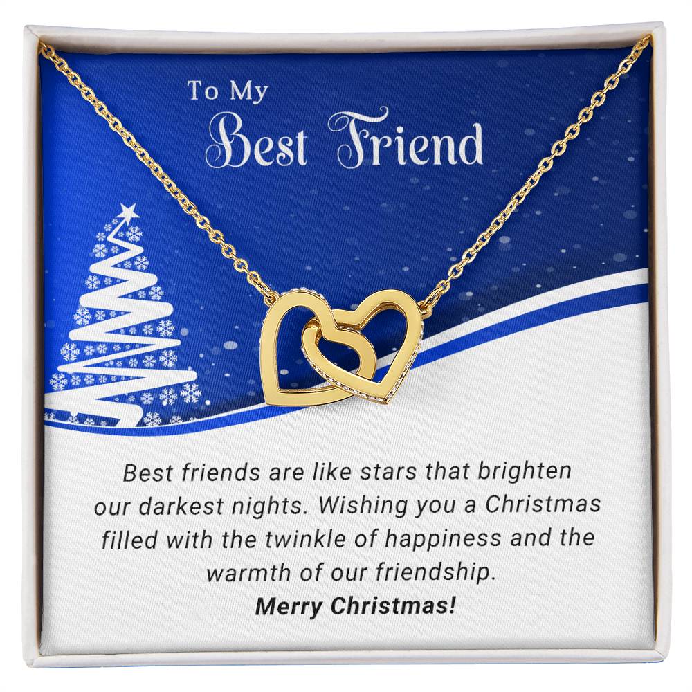 Best Friend - Like Stars - Christmas gift - Interlocking Hearts Necklace