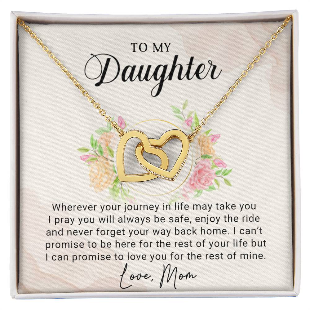 To My Daughter - Interlocking Hearts Necklace