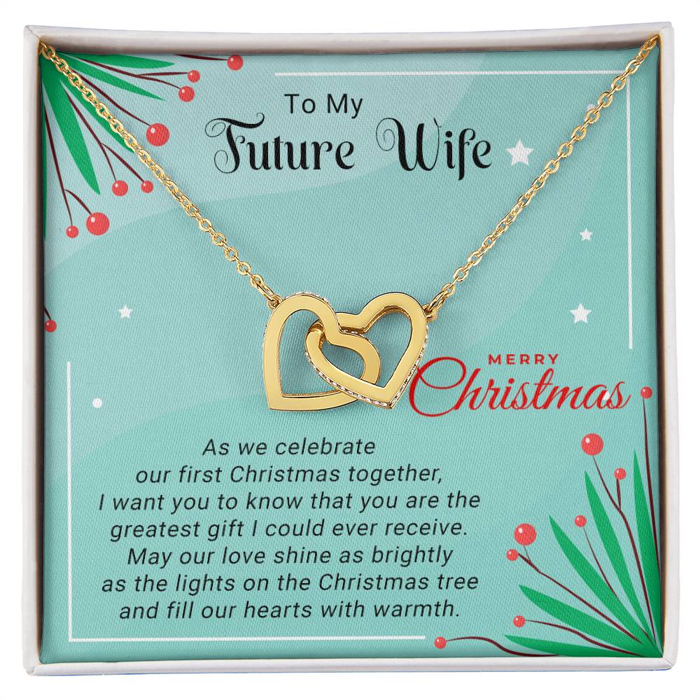 Future Wife - Celebrate - Christmas gift - Interlocking Hearts Necklace