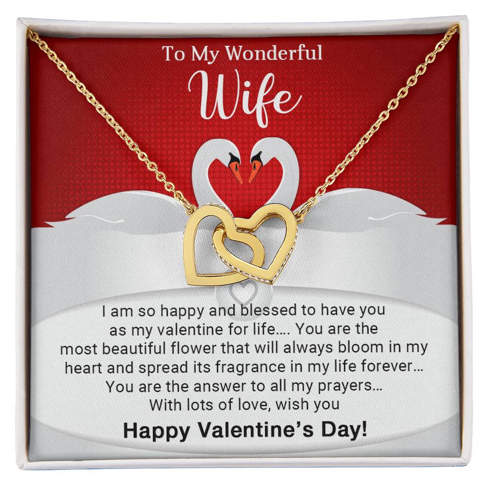 To My Wife - Valentines gift -  Interlocking Hearts Necklace