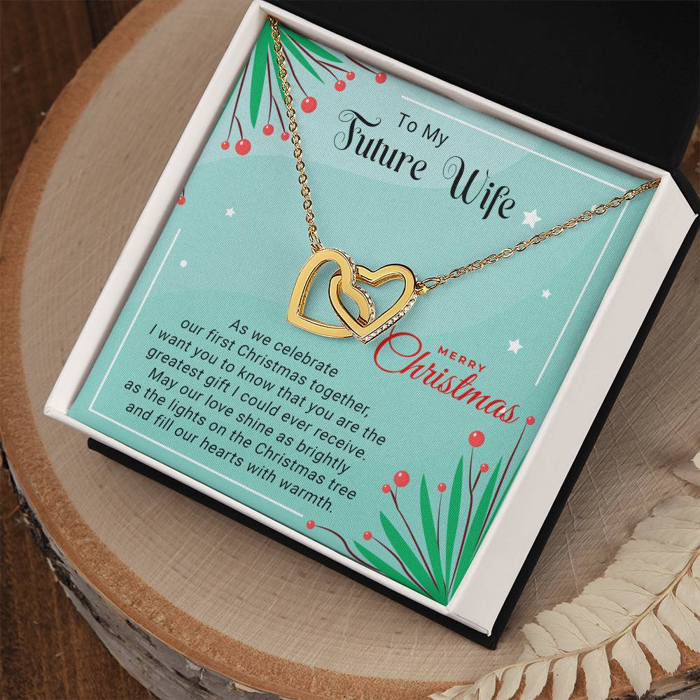 Future Wife - Celebrate - Christmas gift - Interlocking Hearts Necklace