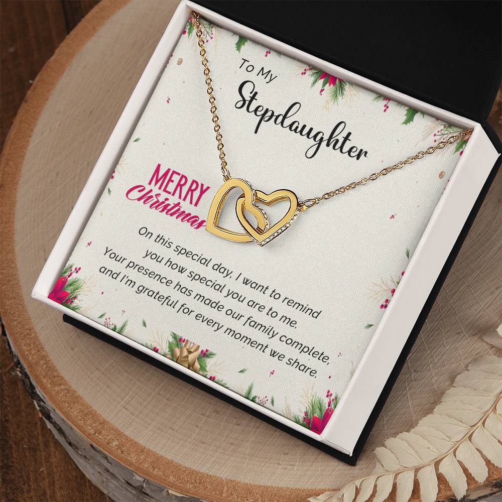 Stepdaughter - Grateful - Christmas gift - Interlocking Hearts Necklace