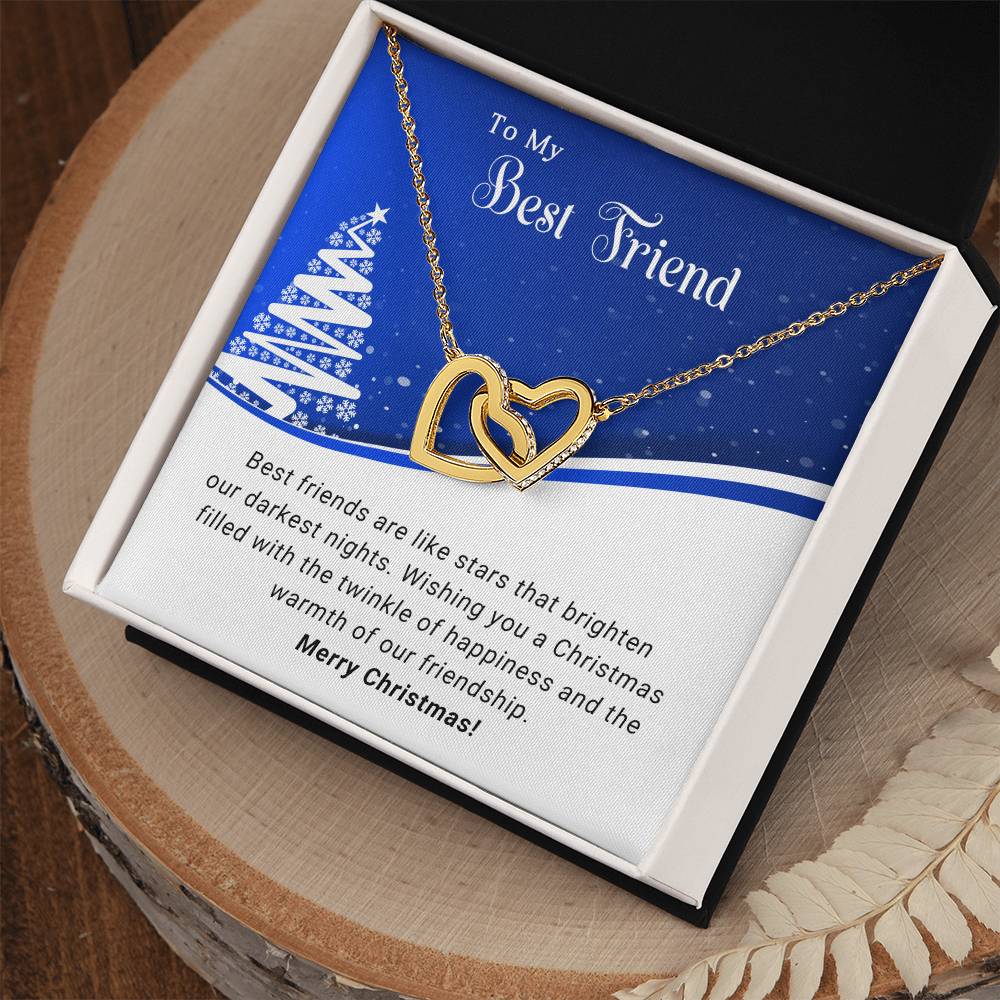 Best Friend - Like Stars - Christmas gift - Interlocking Hearts Necklace