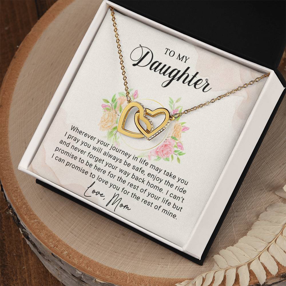 To My Daughter - Interlocking Hearts Necklace