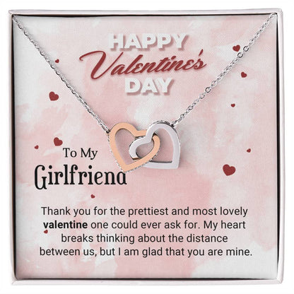 To My Girlfriend - Valentines gift - Interlocking Hearts Necklace