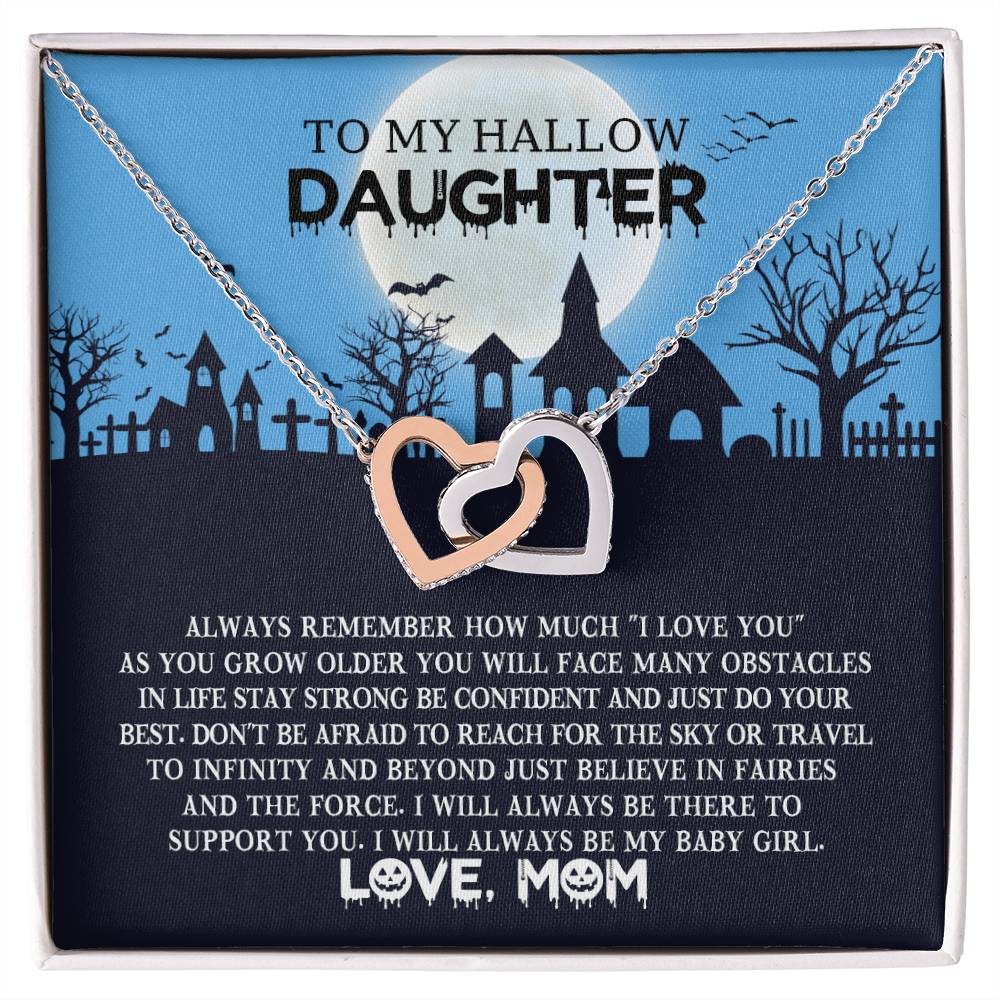 To My Hallow Daughter - Best Halloween Gift - Interlocking Hearts Necklace