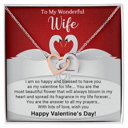 To My Wife - Valentines gift -  Interlocking Hearts Necklace