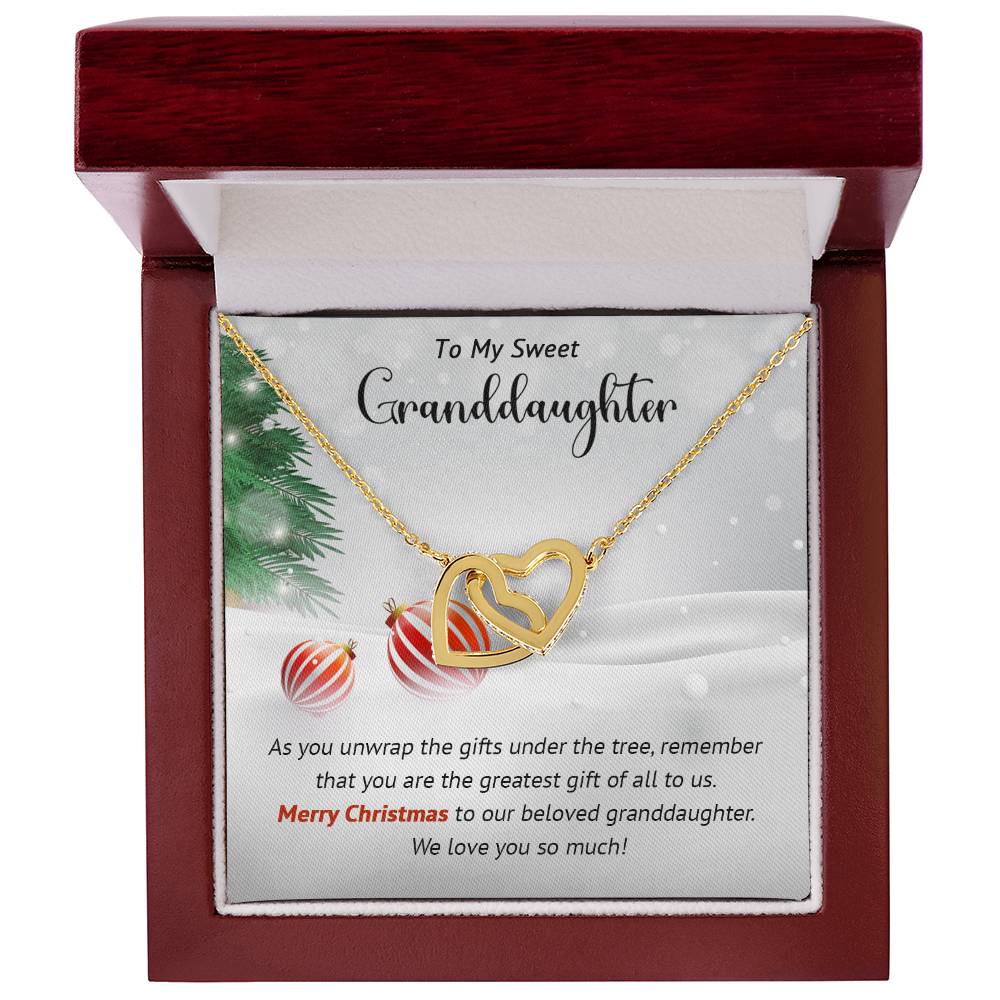 Granddaughter - Greatest Gift - Christmas gift - Interlocking Hearts Necklace