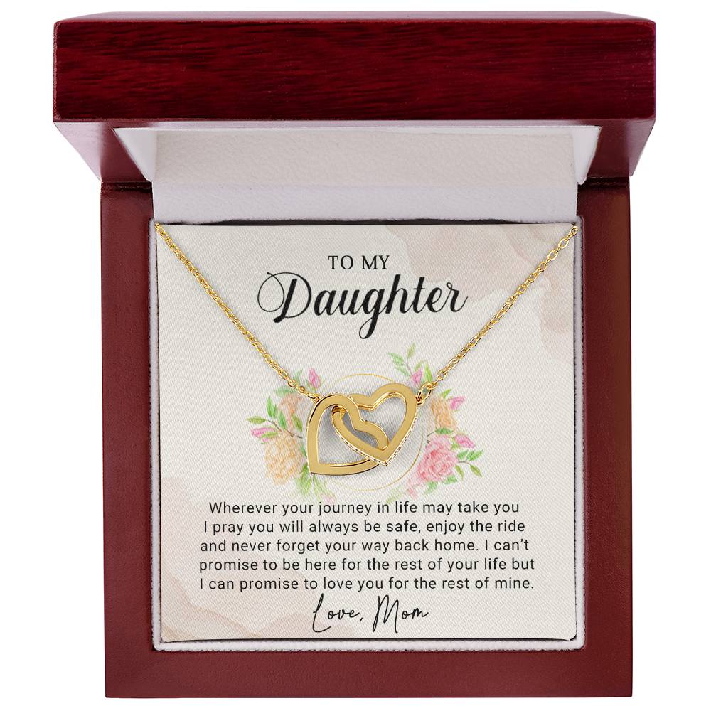 To My Daughter - Interlocking Hearts Necklace