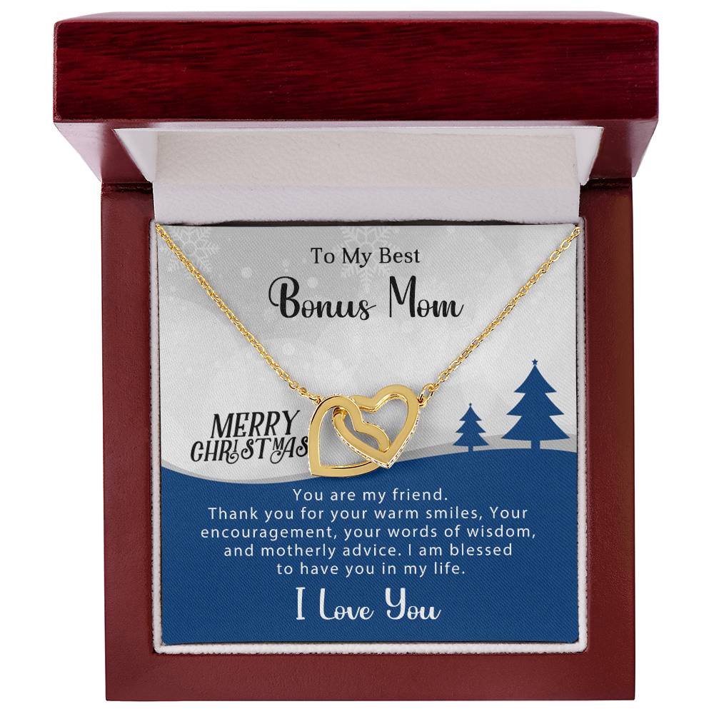 Bonus Mom - Wisdom - Interlocking Hearts Necklace