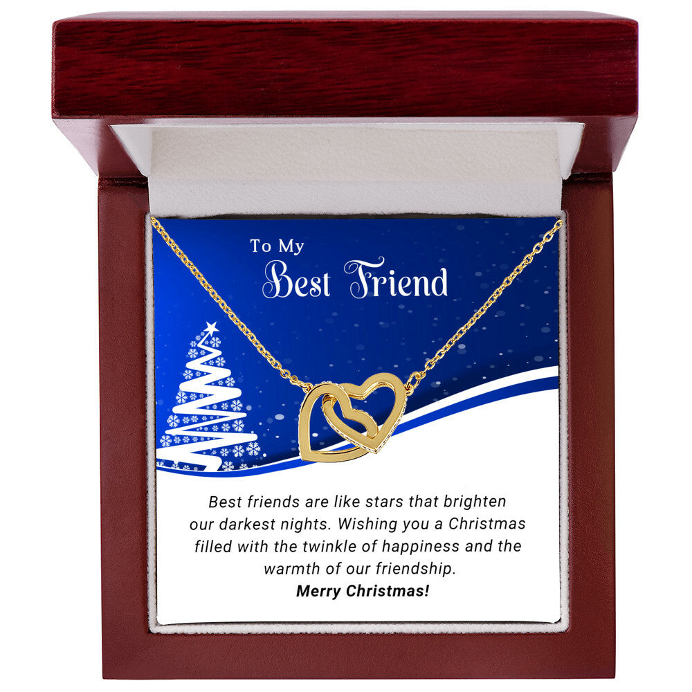 Best Friend - Like Stars - Christmas gift - Interlocking Hearts Necklace