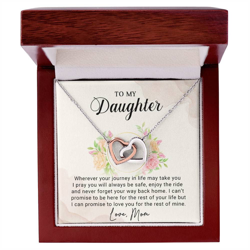 To My Daughter - Interlocking Hearts Necklace