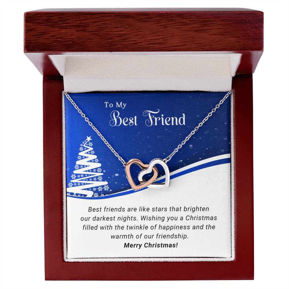 Best Friend - Like Stars - Christmas gift - Interlocking Hearts Necklace