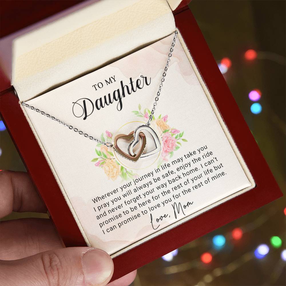 To My Daughter - Interlocking Hearts Necklace