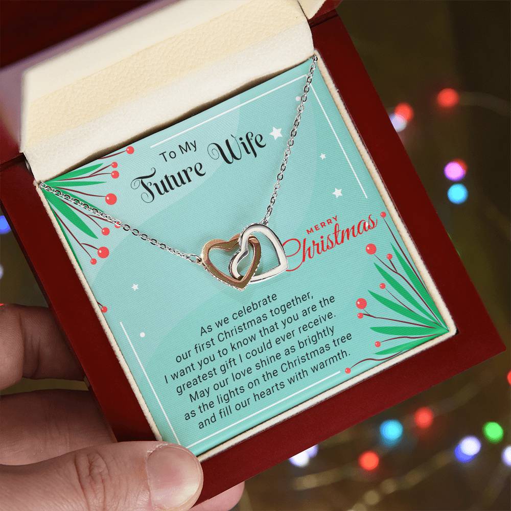 Future Wife - Celebrate - Christmas gift - Interlocking Hearts Necklace