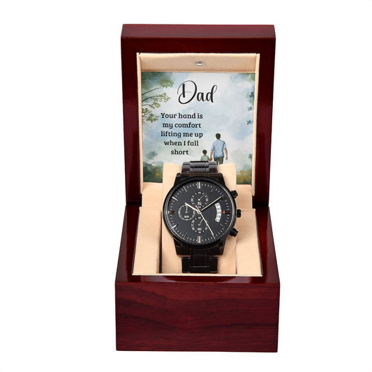 Father's Day Special Gift - Happy Father's Day - Black Chronograph Watch