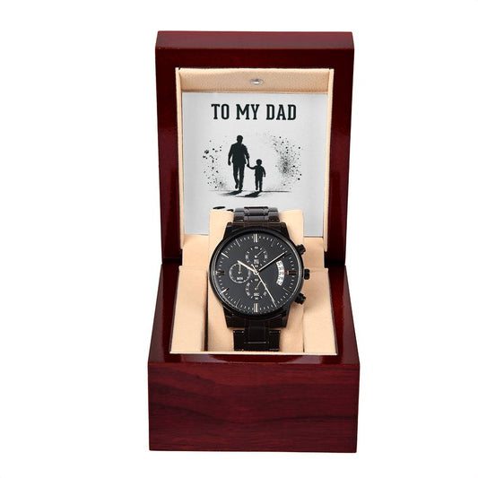 Father's Day Special Gift - Happy Father's Day - Black Chronograph Watch